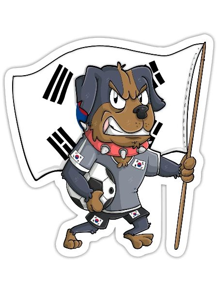 South Korean Fan Dog - Sticker - white matte - Front