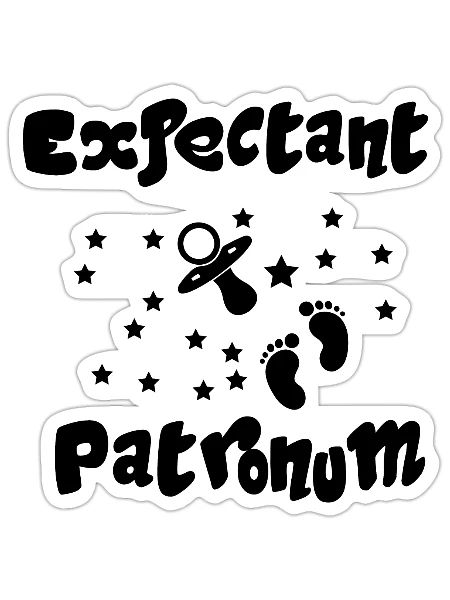 Expecting Patronum Pregnancy Announcement mothers - Sticker - white matte - Front