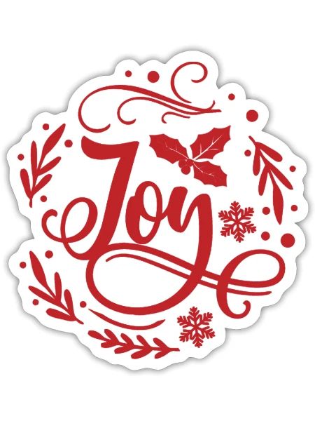 Joy Christmas - Sticker - white matte - Front