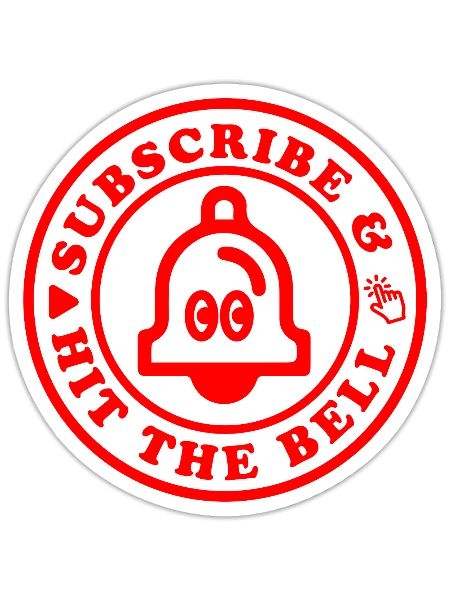 Subscribe bell red - Sticker - white matte - Front
