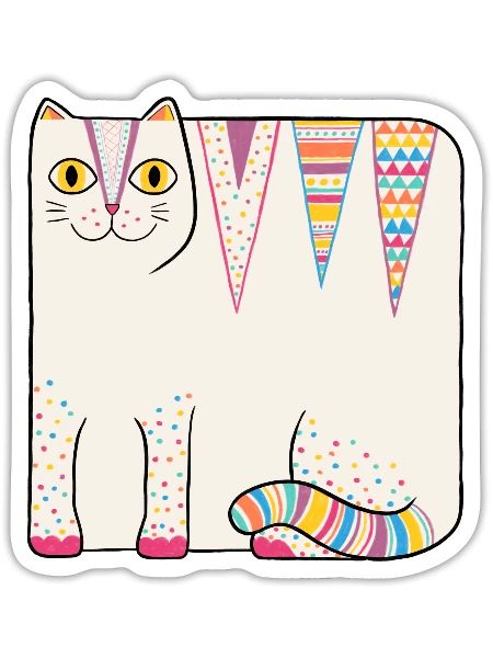White Loaf Cat - Sticker - white matte - Front