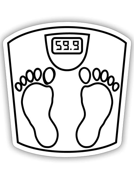 bathroom scales - Sticker - white matte - Front