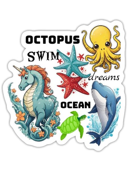 Deep ocean life - Sticker - white matte - Front