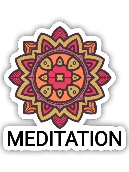 Meditation - Sticker - white matte - Front