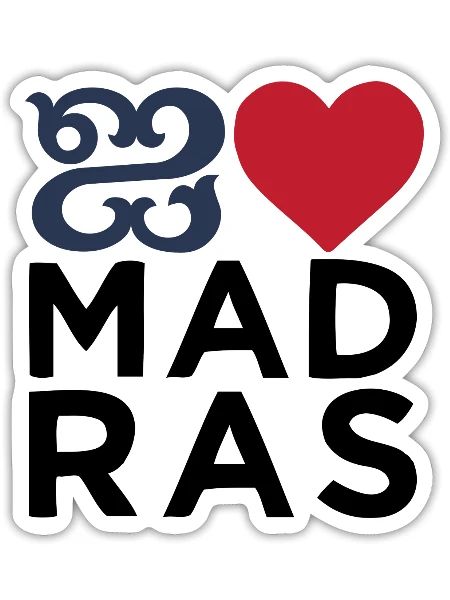 I love Madras Chennai Tamil Language Quote - Sticker - white matte - Front