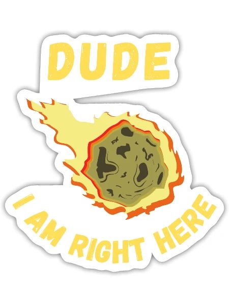 Dude I Am Right Here Meteor Funny Design - Sticker - white matte - Front