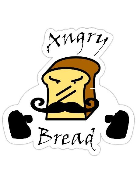 Angry Bread - Sticker - white matte - Front