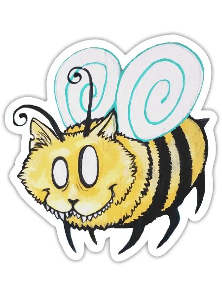Kitty Bee - Sticker - white matte - Front