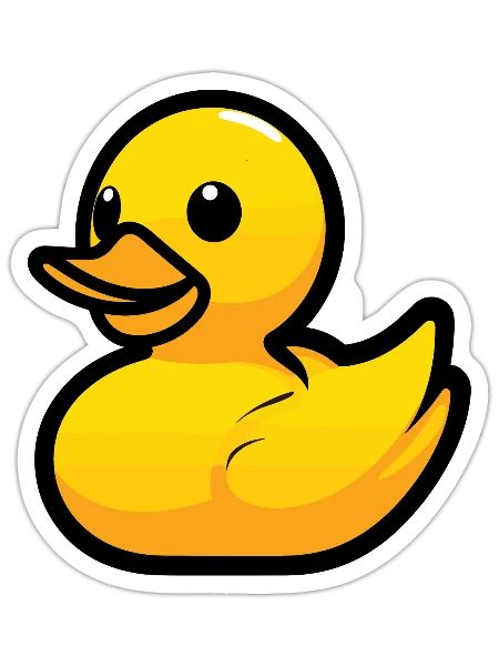 Ducky, rubber duck, duck power - Sticker - white matte - Front