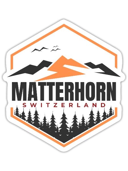 Matterhorn Alps Mountain Peak  - Sticker - white matte - Front