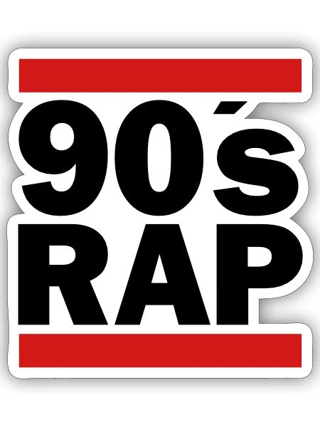 90´s Rap - Sticker - white matte - Front