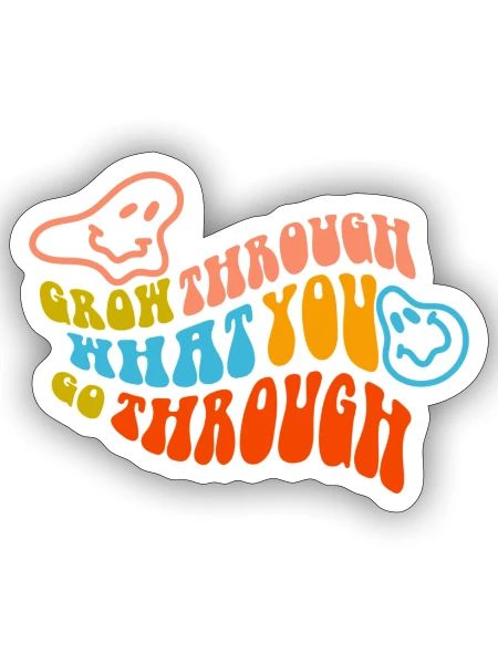 Grow Through - Sticker - white matte - Front