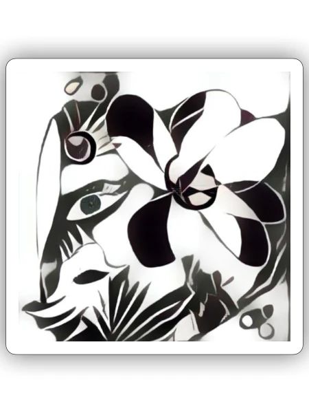Abstract Art New Age In Black And White - Sticker - white matte - Front