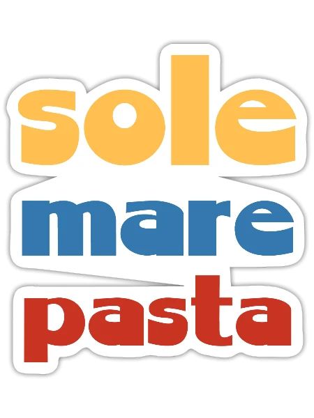 Sole, Mare, Pasta - Sun, Sea, Pasta - Sticker - white matte - Front