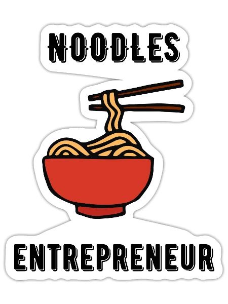 noodles entrepreneur funny design - Sticker - white matte - Front