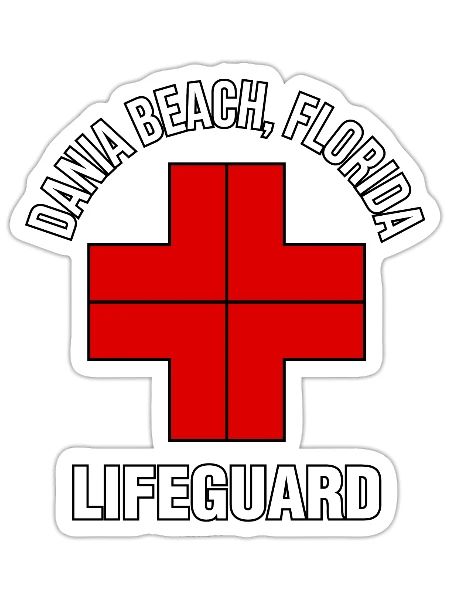 lifeguard dania beach fl - Sticker - white matte - Front