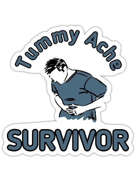 Tummy ache survivor - Sticker - white matte - Front