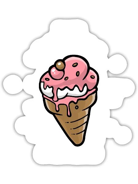 Ice Cream For Taste Of Cream For Ice Cream Food - Sticker - white matte - Front