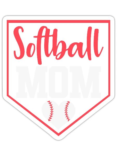 Softball Mom - Sticker - white matte - Front