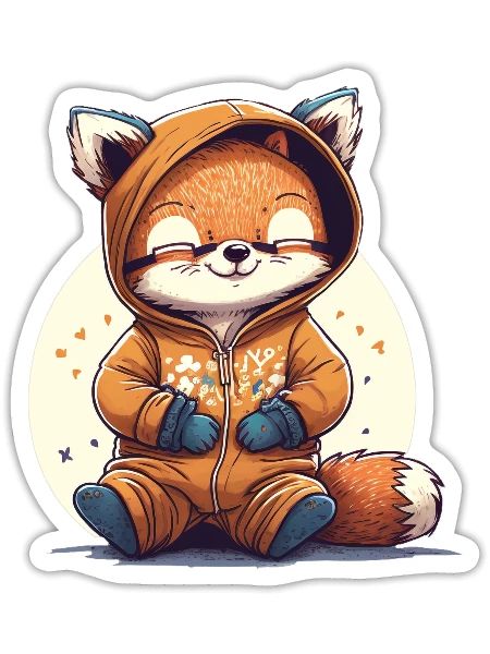 Blissful Foxling - Sticker - white matte - Front