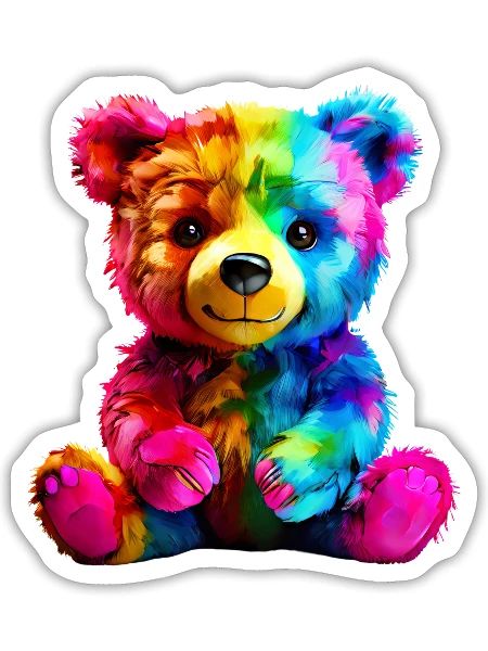 cute teddy bear - Sticker - white matte - Front