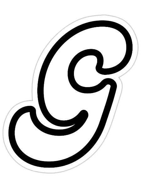 letter G - Sticker - white matte - Front