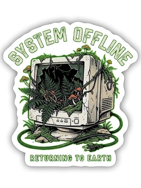 System Offline Returning Earth - Sticker - white matte - Front