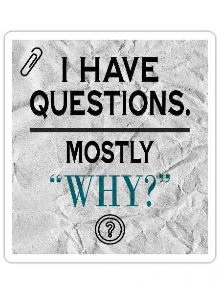 Why Questions on Crumpled Paper - Sticker - white matte - Front