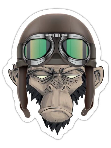 Roadmaster Chimp - Sticker - white matte - Front