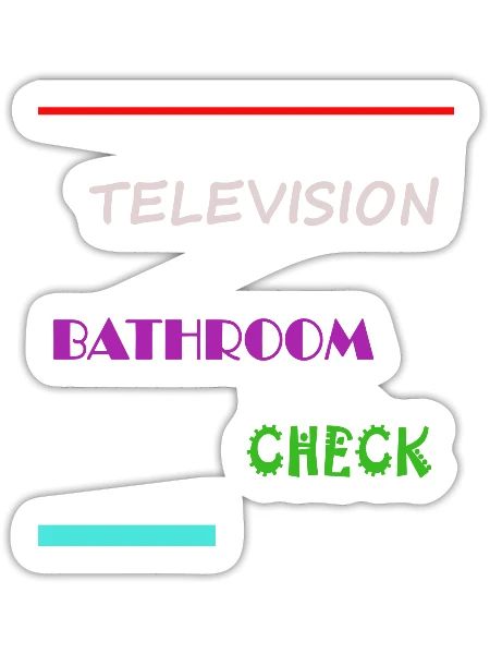 Television Bathroom Check - Sticker - white matte - Front
