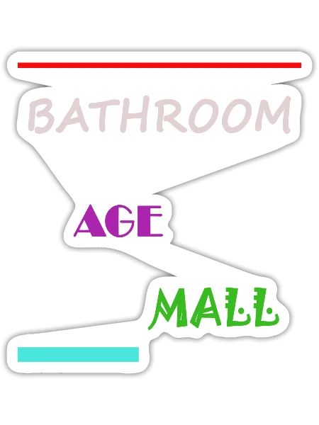 BATHROOM AGE MALL - Sticker - white matte - Front