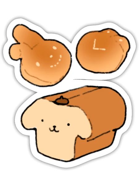 Bread Friends - Sticker - white matte - Front