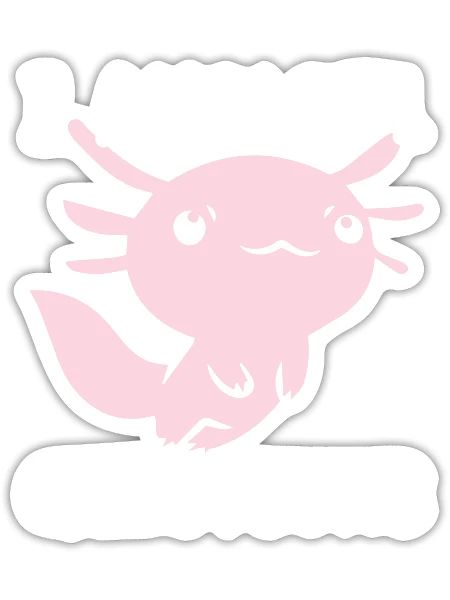 I Axolotl Questions Mexican Salamander Pink Axolot - Sticker - white matte - Front