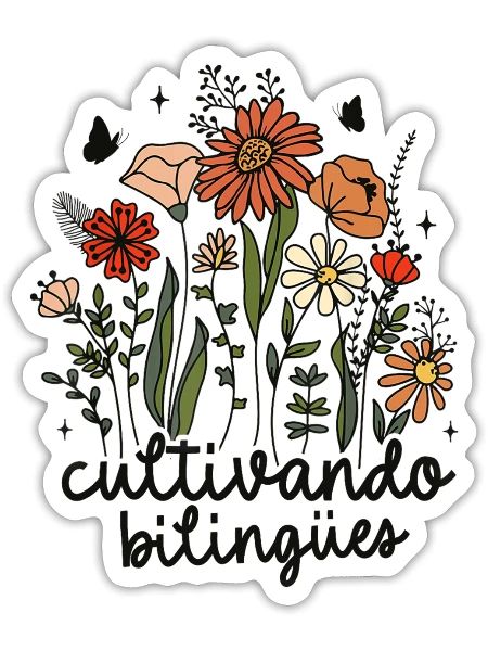 Cultivando Bilingues Dual Language Crew Bilingual - Sticker - white matte - Front