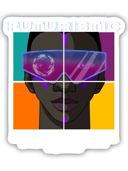 futuristic - Sticker - white matte - Front