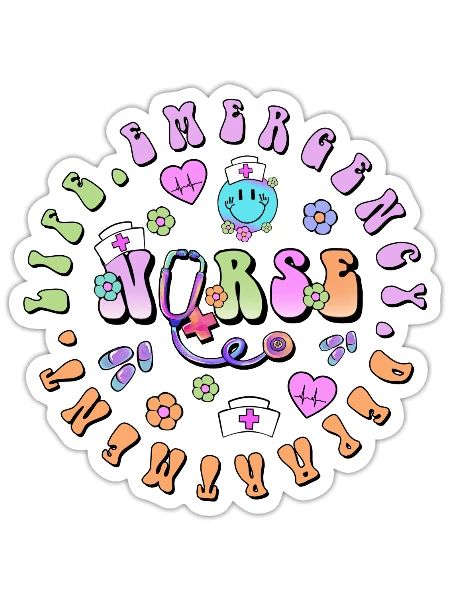 Emergency Nurse circle - Sticker - white matte - Front