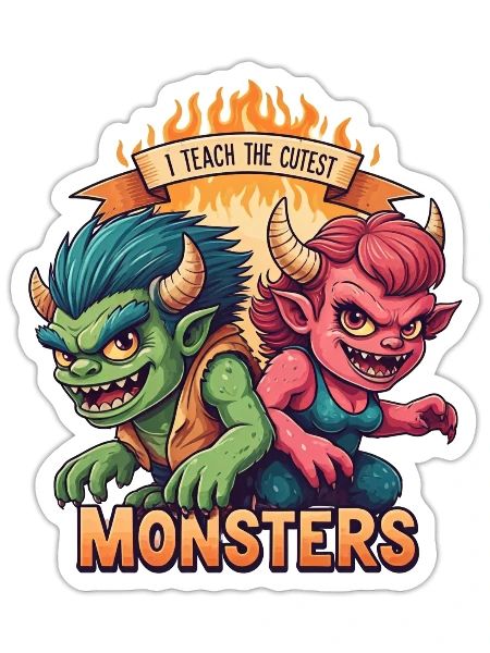 i teach the cutest monsters halloween - Sticker - white matte - Front