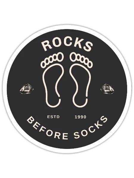 Rocks Before Socks ESTD 1990 - Sticker - white matte - Front