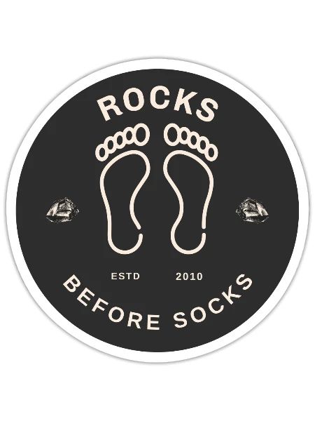 Rocks Before Socks ESTD 2010 - Sticker - white matte - Front