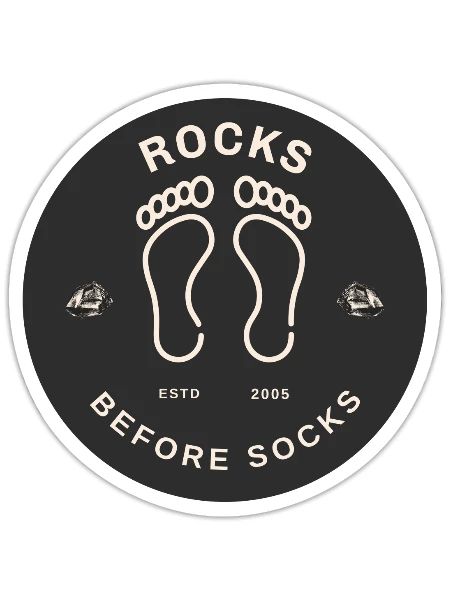 Rocks Before Socks ESTD 2005 - Sticker - white matte - Front