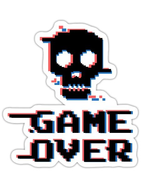 Game Over - Sticker - white matte - Front