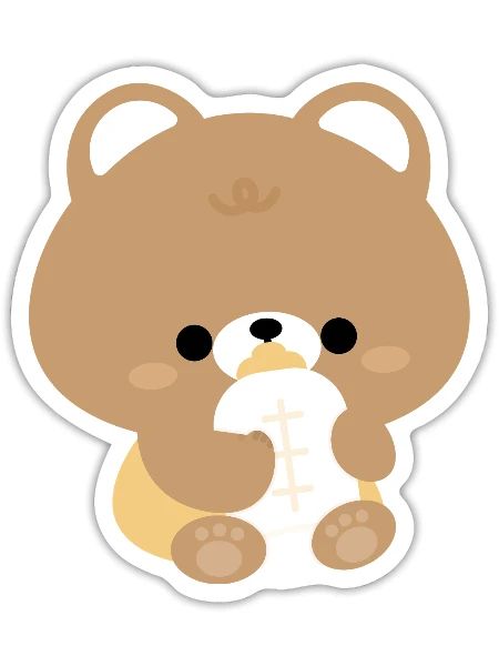 Bear Toddler - Sticker - white matte - Front