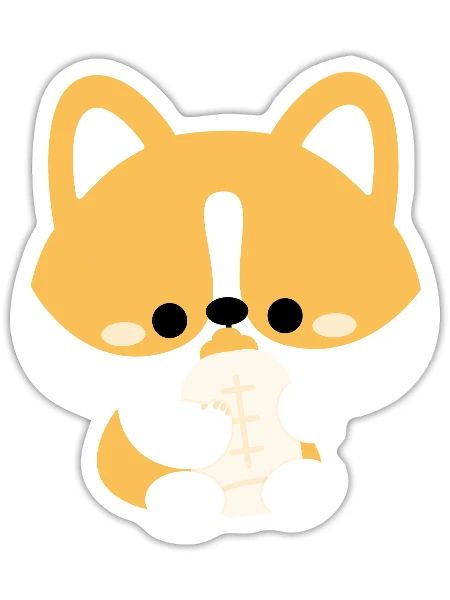 Corgi Toddler - Sticker - white matte - Front