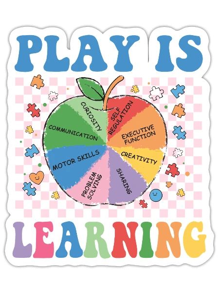 Playing is Learning Early Childhood Education ECE  - Sticker - white matte - Front