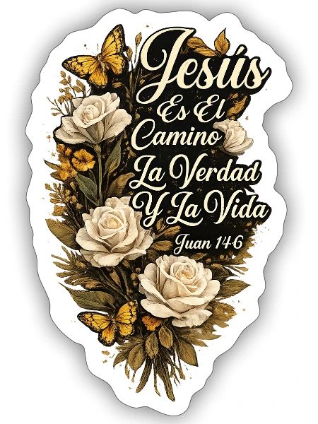 Jesús Es el Camino, la Verdad y la Vida – Juan 14: - Sticker - white matte - Front