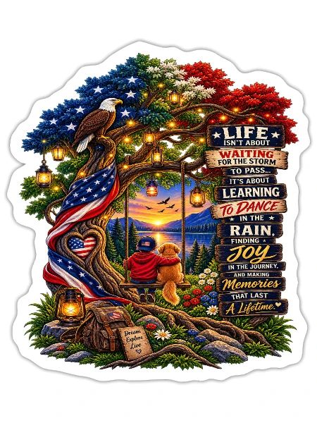 Tree of Life – Find Joy in the Journey - Sticker - white matte - Front