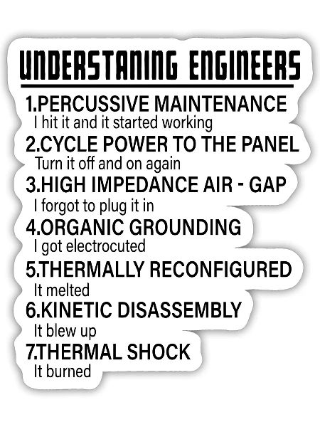 Understanding Engineers Funny Engineering Engineer - Sticker - white matte - Front