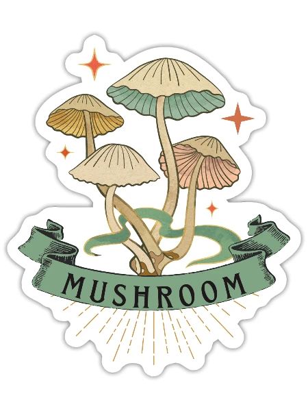 MUSHROOM MUSHROOM VIBE - Sticker - white matte - Front