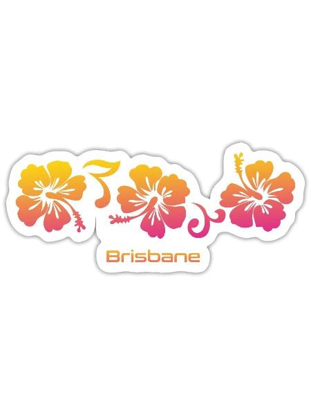 Brisbane Australia Hibiscus Souvenir Vacation - Sticker - white matte - Front