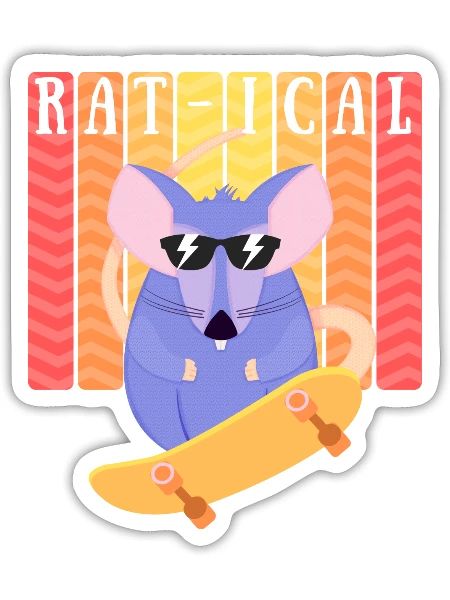 Rat Ical Rad Rat - Sticker - white matte - Front
